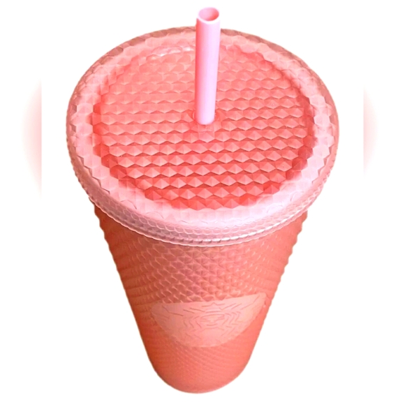 🆕️Starbucks 2022 Valentine's Soft Touch Pink Lemonade Studded Venti Tumbler Cup - Picture 3 of 13